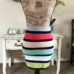 Multi color bodycon mini skirt